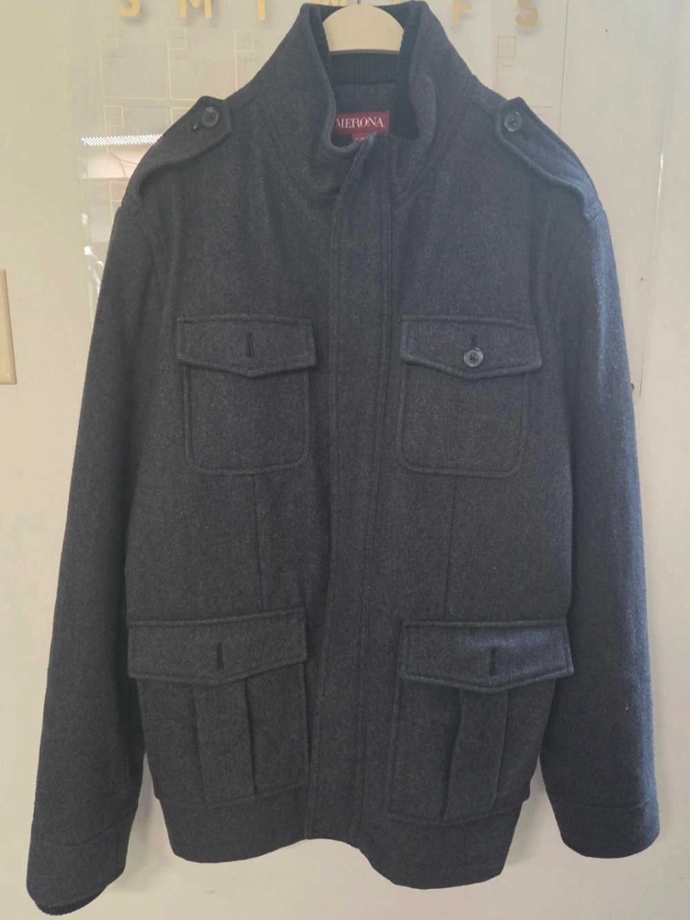 Merona Men's Dark Charcoal Military Field Jacket